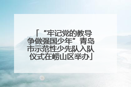“牢记党的教导 争做强国少年”青岛市示范性少先队入队仪式在崂山区举办