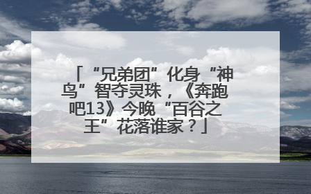 “兄弟团”化身“神鸟”智夺灵珠，《奔跑吧13》今晚“百谷之王”花落谁家？