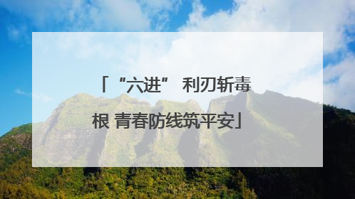“六进” 利刃斩毒根 青春防线筑平安
