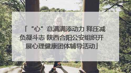 “心”意满满添动力 释压减负凝斗志 陕西合阳公安组织开展心理健康团体辅导活动