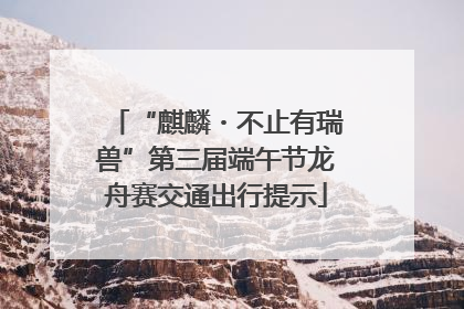 “麒麟・不止有瑞兽”第三届端午节龙舟赛交通出行提示