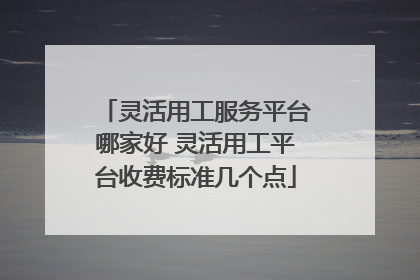 灵活用工服务平台哪家好 灵活用工平台收费标准几个点