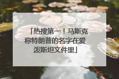热搜第一！马斯克称特朗普的名字在爱泼斯坦文件里