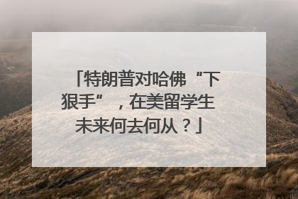 特朗普对哈佛“下狠手”，在美留学生未来何去何从？