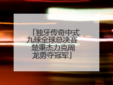 独牙传奇中式九球全球总决赛 楚秉杰力克周龙勇夺冠军