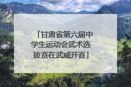 甘肃省第六届中学生运动会武术选拔赛在武威开赛