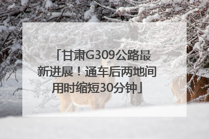 甘肃G309公路最新进展！通车后两地间用时缩短30分钟