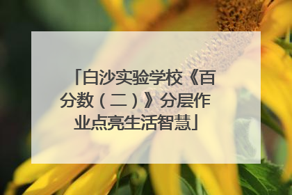 白沙实验学校《百分数（二）》分层作业点亮生活智慧