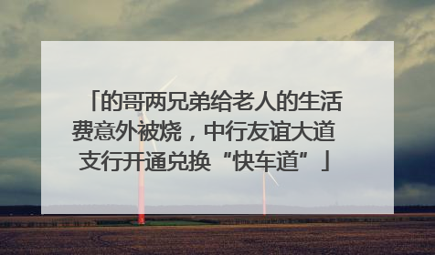 的哥两兄弟给老人的生活费意外被烧，中行友谊大道支行开通兑换“快车道”