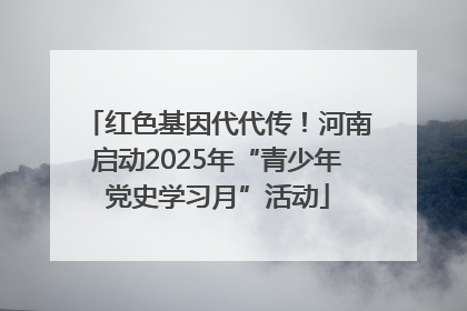 红色基因代代传！河南启动2025年“青少年党史学习月”活动