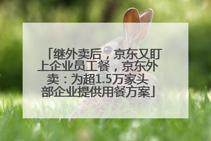 继外卖后，京东又盯上企业员工餐，京东外卖：为超1.5万家头部企业提供用餐方案