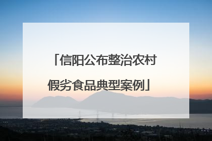 信阳公布整治农村假劣食品典型案例