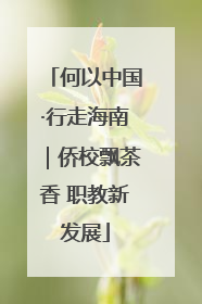 何以中国·行走海南｜侨校飘茶香 职教新发展