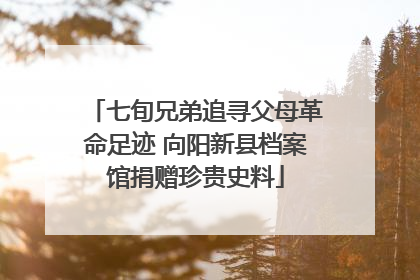 七旬兄弟追寻父母革命足迹 向阳新县档案馆捐赠珍贵史料