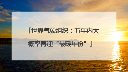 世界气象组织：五年内大概率再迎“最暖年份”
