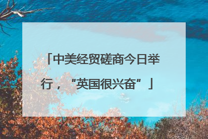 中美经贸磋商今日举行，“英国很兴奋”
