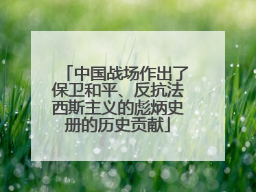 中国战场作出了保卫和平、反抗法西斯主义的彪炳史册的历史贡献