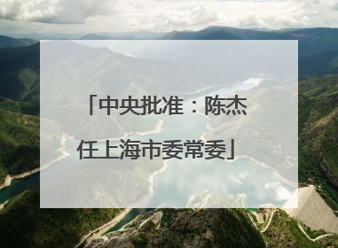 中央批准：陈杰任上海市委常委
