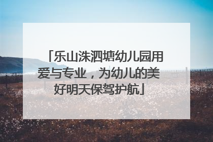 乐山洙泗塘幼儿园用爱与专业，为幼儿的美好明天保驾护航