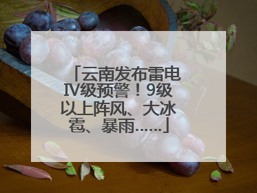 云南发布雷电Ⅳ级预警！9级以上阵风、大冰雹、暴雨……