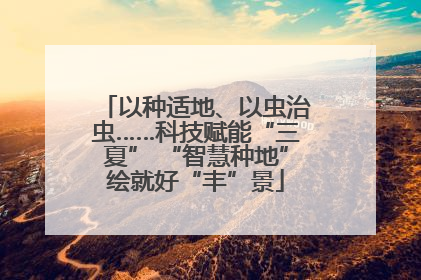 以种适地、以虫治虫……科技赋能“三夏” “智慧种地”绘就好“丰”景