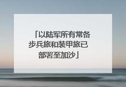 以陆军所有常备步兵旅和装甲旅已部署至加沙