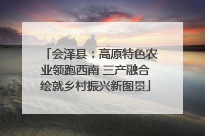 会泽县：高原特色农业领跑西南 三产融合绘就乡村振兴新图景