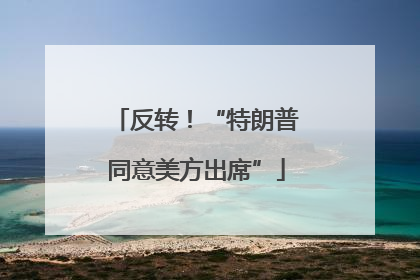 反转！“特朗普同意美方出席”