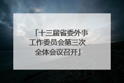 十三届省委外事工作委员会第三次全体会议召开