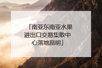 南亚东南亚水果进出口交易集散中心落地昆明