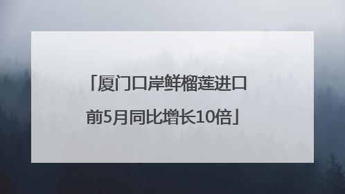 厦门口岸鲜榴莲进口 前5月同比增长10倍