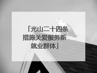 光山二十四条措施关爱服务新就业群体