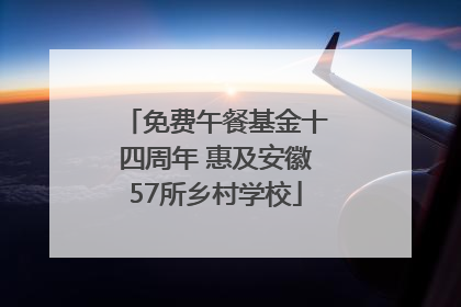 免费午餐基金十四周年 惠及安徽57所乡村学校