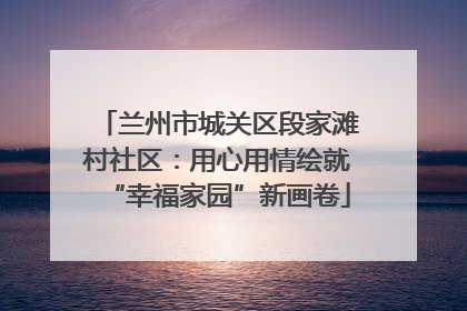 兰州市城关区段家滩村社区：用心用情绘就“幸福家园”新画卷