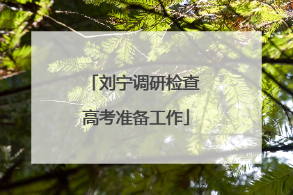 刘宁调研检查高考准备工作