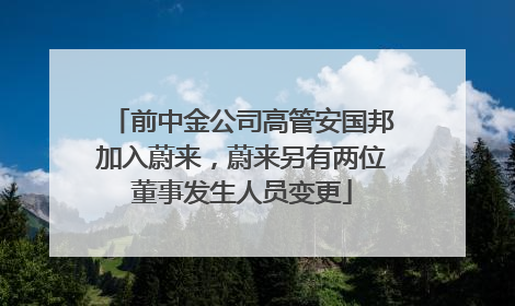 前中金公司高管安国邦加入蔚来，蔚来另有两位董事发生人员变更