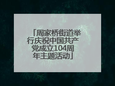 周家桥街道举行庆祝中国共产党成立104周年主题活动