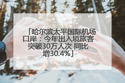 哈尔滨太平国际机场口岸：今年出入境旅客突破30万人次 同比增30.4%