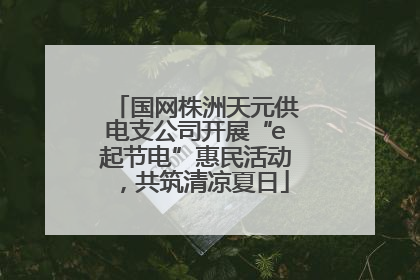 国网株洲天元供电支公司开展“e起节电”惠民活动，共筑清凉夏日