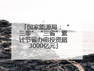 国家能源局：“三零”“三省”累计节省办电投资超3000亿元