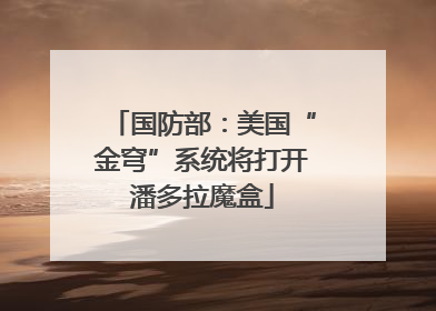 国防部：美国“金穹”系统将打开潘多拉魔盒