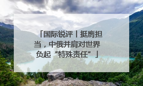 国际锐评丨挺膺担当，中俄并肩对世界负起“特殊责任”