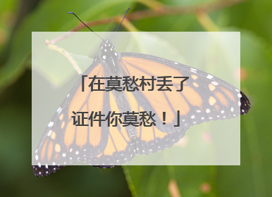 在莫愁村丢了证件你莫愁！