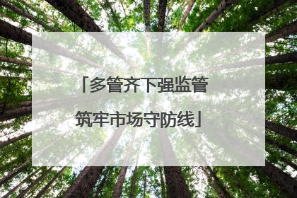 多管齐下强监管 筑牢市场守防线