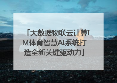大数据物联云计算IM体育智慧AI系统打造全新关键驱动力