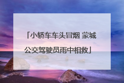 小轿车车头冒烟 蒙城公交驾驶员雨中相救