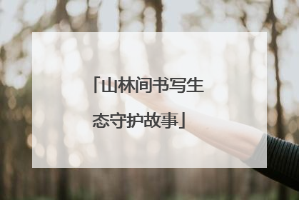 山林间书写生态守护故事