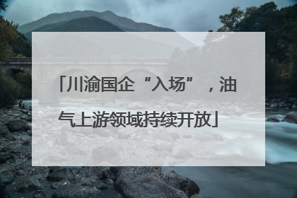 川渝国企“入场”，油气上游领域持续开放