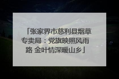 张家界市慈利县烟草专卖局：党旗映照风雨路 金叶情深暖山乡