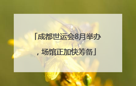成都世运会8月举办，场馆正加快筹备